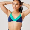 Tamarindo Colorblock Top: Navy W. Fern