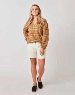 Oahu 6" Railroad Stripe Short: Birch Stripe