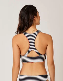 Sanitas Reversible Top: Checkered Palm/Navy Stripe 12 Sanitas Reversible Top: Checkered Palm/Navy Stripe -Carve Active Deals Store clmzclob8mql9ajoklmx