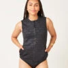 Stella Vest: Black Cascade Embossed