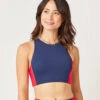 Sanitas Colorblock Top: Navy/Hot Red