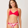 St. Barth Reversible Bottom: Checkered Palm/Hot Red