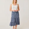 Grace Skirt: Navy Stripe