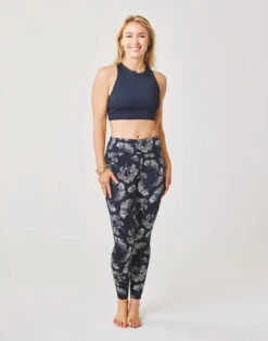 Saluda Compression Tight: Black Ginkgo