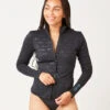 Stella Zip-Up Jacket: Black Cascade Embossed