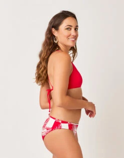 St. Barth Reversible Bottom: Checkered Palm/Hot Red -Carve Active Deals Store kjctb918wshtlmgmrzh1