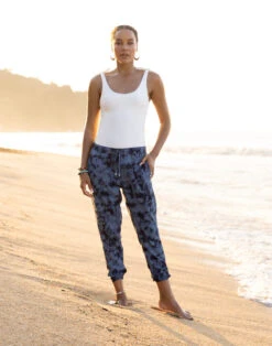 Calista Pant: Navy Tie Dye