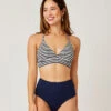 Erin Reversible Bottom: Navy Stripe/Navy