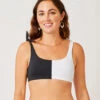 Sandhaven Colorblock Top: Black/White