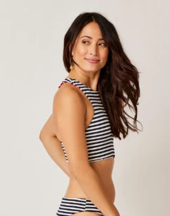 Sanitas Reversible Top: Checkered Palm/Navy Stripe 10 Sanitas Reversible Top: Checkered Palm/Navy Stripe -Carve Active Deals Store ria6wsnmugs0pzc0y5ei
