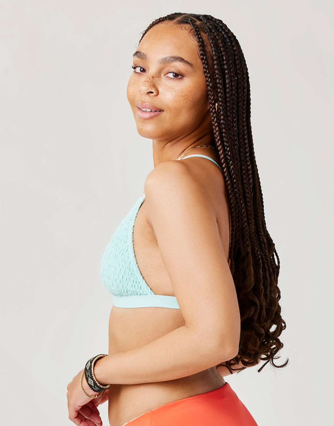 Gigi Smocked Top: Sea Glass 2 Gigi Smocked Top: Sea Glass - Image 2