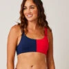 Sandhaven Colorblock Top: Navy/Hot Red