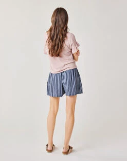 Leah Short: Navy Stripe -Carve Active Deals Store sm6dqxfaqlyay3tsub0n