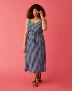 Macy Dress: Navy Stripe