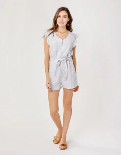 Remi Romper: Cloud Stripe
