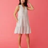 Nellie Linen Dress: Cloud Stripe