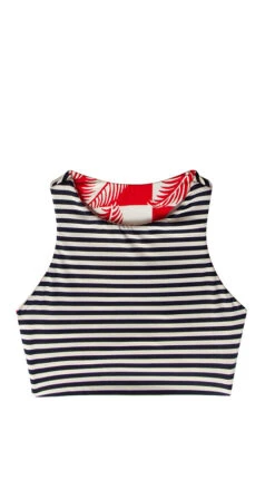 Sanitas Reversible Top: Checkered Palm/Navy Stripe 15 Sanitas Reversible Top: Checkered Palm/Navy Stripe -Carve Active Deals Store wnytnhg47mobeydt2kng