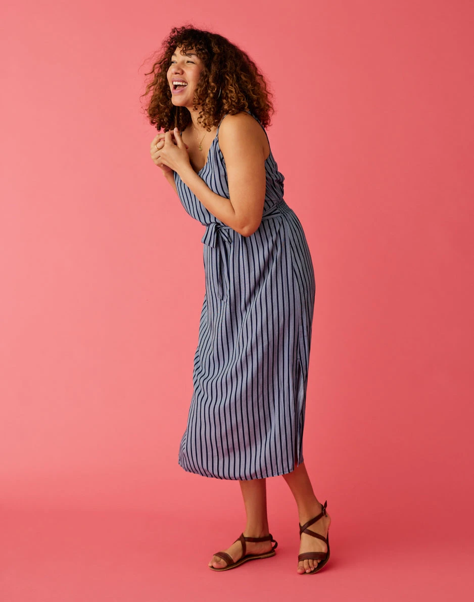 Macy Dress: Navy Stripe 2 Macy Dress: Navy Stripe - Image 2