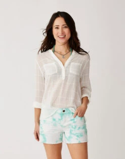 Oahu 4" Twill Short: Sea Glass Tie Dye